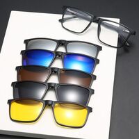 Оправа пластиковая TR90/PC + комплект из 5 поляризационных солнцезащитных насадок (клипон) на магните + кожаная сумка El Dorado EL2343A