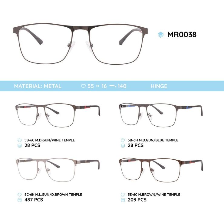 Металлическая оправа с дужками из пластика TR-90 MR0038