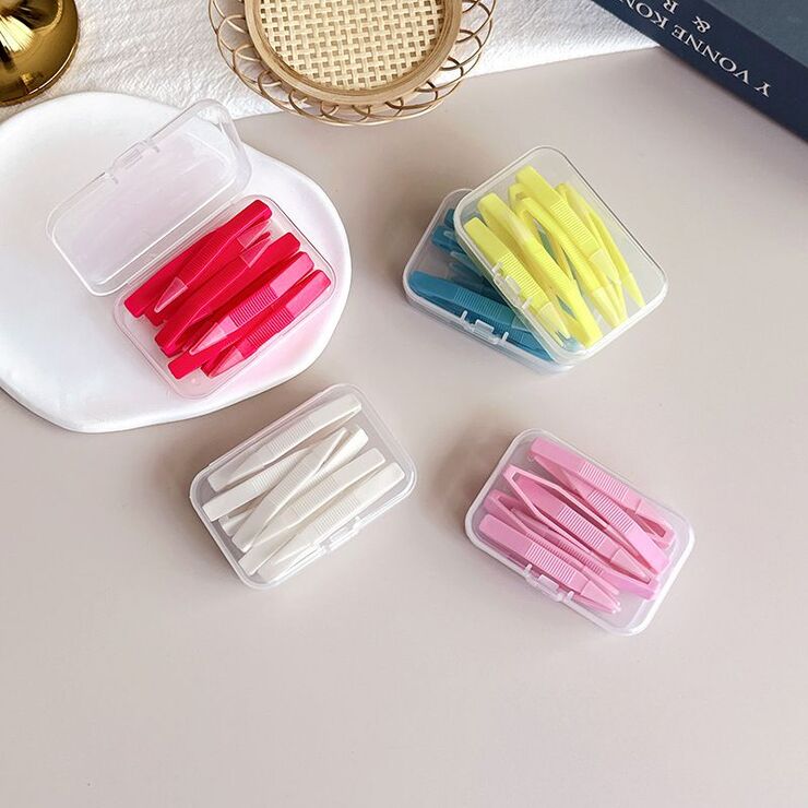 Комплект из 10 штук мини-наборов для мягких контактных линз - пинцет JM夹十个装（实色）