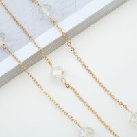 Металлическая нескользящая цепочка, с хрустальными бусинами 10 мм, для очков и масок GA073