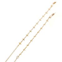 Металлическая нескользящая золотая цепочка для очков и масок GL098