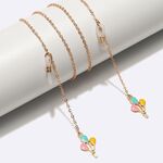 Металлическая нескользящая цепочка золотого цвета, с подвеской в виде воздушных шаров, для очков и масок GL1496