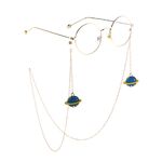 Металлическая нескользящая цепочка золотого цвета, с подвеской планета, для очков и масок GL814