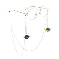 Металлическая нескользящая цепочка золотого цвета, с подвеской планета, для очков и масок GL814