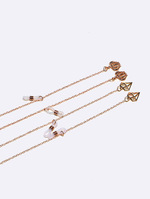 Набор из двух золотых и серебряных цепочек для очков с полыми ромбами GM101