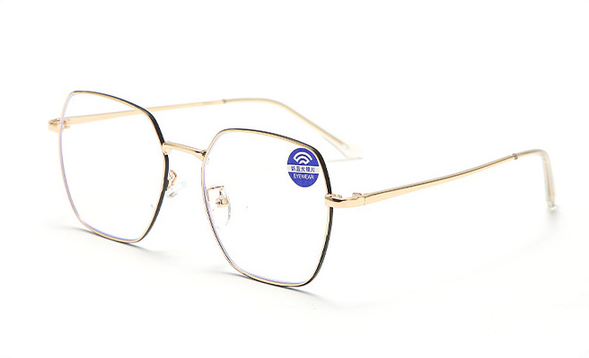 Blue-blocker metal glasses with Blue Ray Cut lenses with protection against blue light 9297