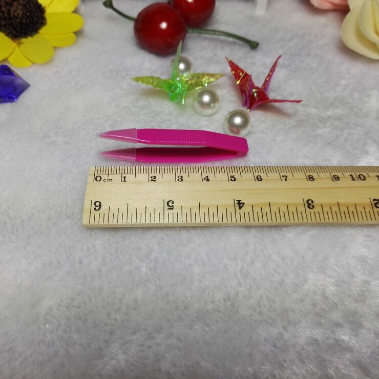 Пинцеты, длина 6 см, прозрачный с силиконовыми наконечниками, для работы с контактными линзами QZ-1