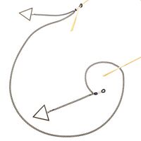 Металлическая нескользящая цепочка черного цвета, с подвеской в виде треугольника, для очков и масок GL363