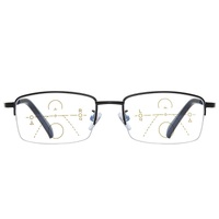 Металлические очки с защитой от синего света Blue Block полуободковые с диоптриями F018