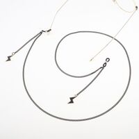 Металлическая нескользящая цепочка черного цвета, с подвеской молния, для очков и масок GL829