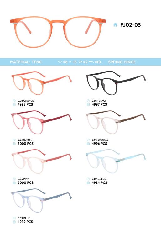 TR90 plastic eyeglasses frame FJ02-03