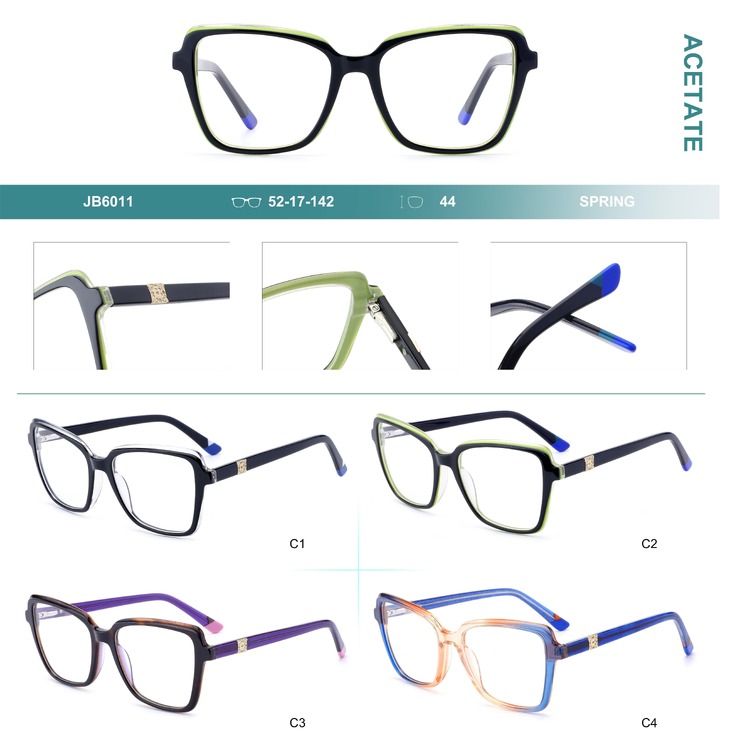 Combined frames for glasses, acetate + metal, with spring hinges Big City JB6011
