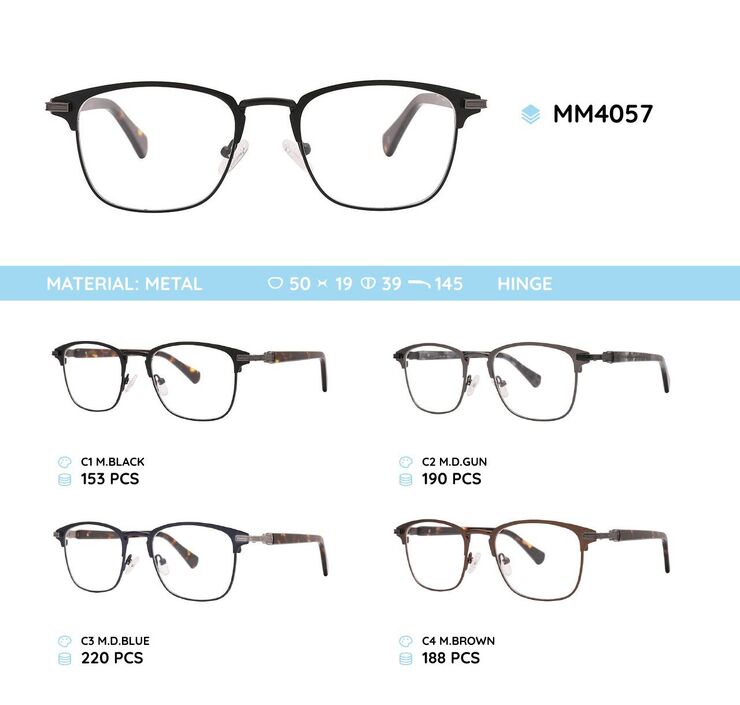 Metal men's frame for glasses MM4057