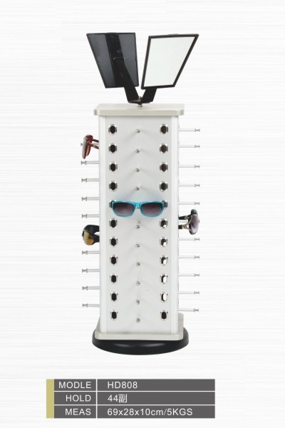 Glasses desk stand with 44 slots and mirrors HD808