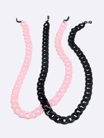 Set of two gold glasses chain with colorful glass GM152