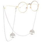 Silver-colored metal non-slip chain, with the tree of life, for glasses and masks GL048