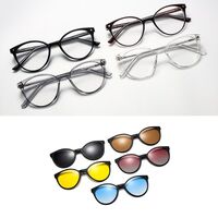 TR90 plastic frame with spring hinges + 5 polarized sun protection magnet clip-on set El Dorado EL1207