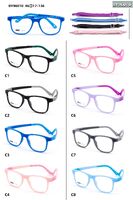 TR90 plastic eyeglasses frame for kids with silicone temple with memory (replaces spring hinge) + rubber band BY96010