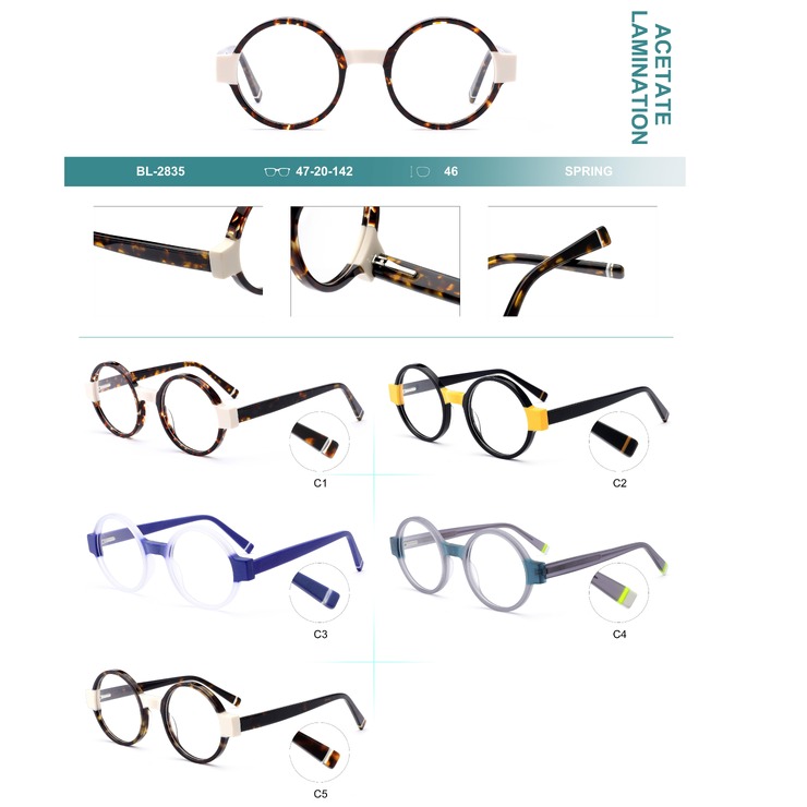 Plastic frames for glasses, acetate lamination with spring hinges Big City BL-2835