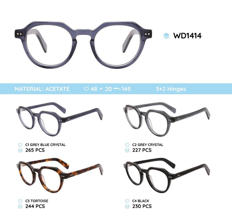 Plastic acetate eyeglasses frame for women WD1414