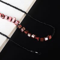Silver-colored metal non-slip chain, with black beads and color shell, for glasses and masks GL961
