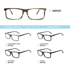 Plastic acetate eyeglasses frame for men with spring hinges WD1537