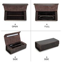 Футляр для очков и солнцезащитных очков из натуральной кожи на 2 отсека CF4006