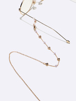 Цепочка для очков из красных рисовых бусин с цветами GL1310