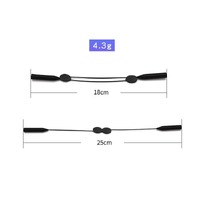 Шнурок-фиксатор и стопперы для очков силиконовые, размеры 25-40 см