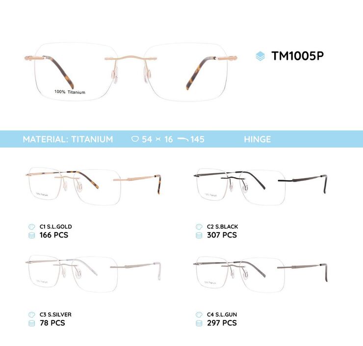 Titanium frames rimless TM1005P