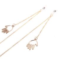 Металлическая нескользящая цепочка золотого цвета, c ладонью, для очков и масок GL003