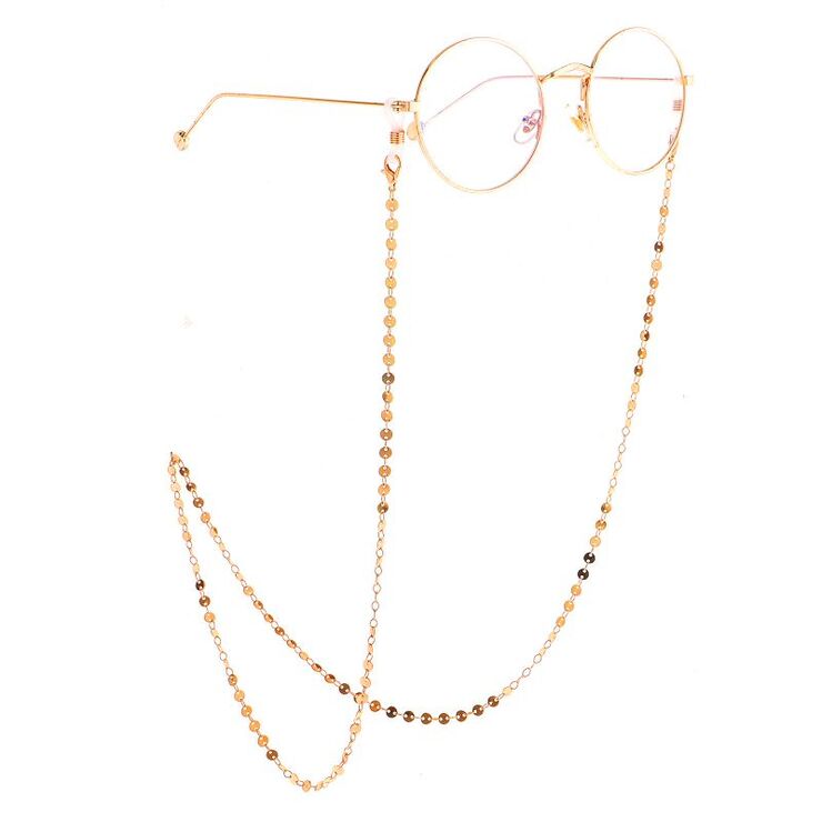 Металлическая нескользящая цепочка золотого цвета, для очков и масок GL883