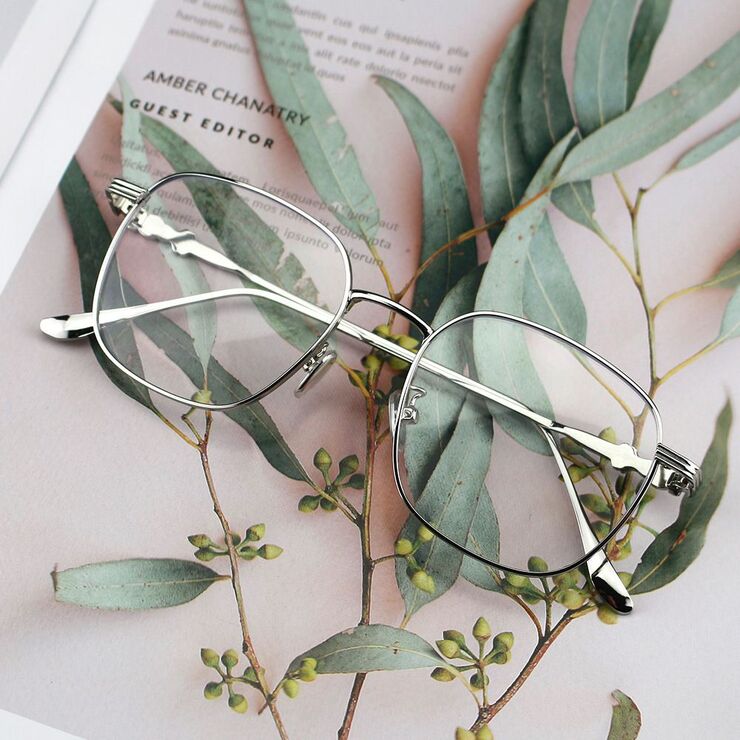 Очки металлические с защитой от синего света KY0920 с футляром