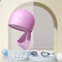 Шапочка для плавания силиконовая водонепроницаемая взрослая, с очками, YM1800-YU