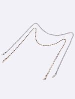 Металлическая нескользящая цепочка золотая и серебряная, комплект из 2 цепочек с жемчугом и стразами , для очков и масок GM131