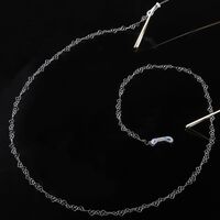 Металлическая нескользящая цепочка стального цвета, с сердцем, для очков и масок GS013