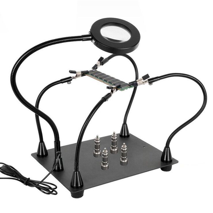 Лупа настольная мультифункциональная с подсветкой W608-XX, увеличение: 5X