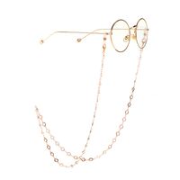Gold-colored metal non-slip chain, with round, for glasses and masks GL942