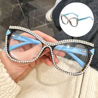 Reading PC plastic glasses with Blue Ray Cut protection, spring hinges and rhinestones for women KY239镶钻款, diopters from 0.00 to +4.00