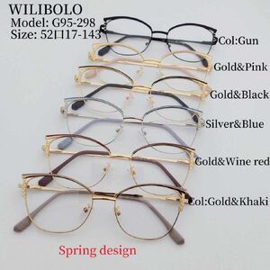 Metal ultrathin women's frames with spring hinges Wilibolo G95-298