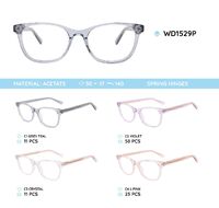 Plastic acetate eyeglasses frame for women with spring hinges WD1529P