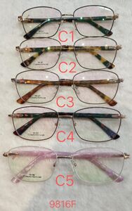 Metal frame for glasses with spring hinges 9816F