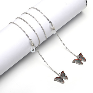 Металлическая цепочка для очков с кулоном бабочка GL1078