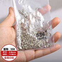 Set of rhinestones with flat bottom for decorating frames and glasses PD0022, colors: white and AB, 1.3-6.5 mm