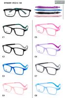 TR90 plastic eyeglasses frame for kids with silicone temple with memory (replaces spring hinge) + rubber band BY96009