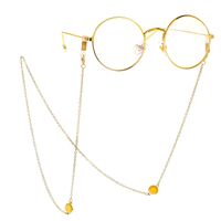 Gold-colored metal non-slip chain, with gemstone, for glasses and masks GL095