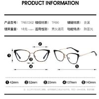 Combined frame (metal + TR90) or glasses with blue light protection, with spring hinges FA87262