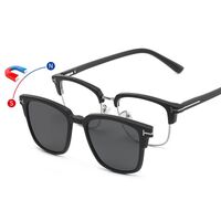 Оправа пластиковая TR90/PC + комплект из 5 поляризационных солнцезащитных насадок (клипон) на магните + кожаная сумка El Dorado EL2373