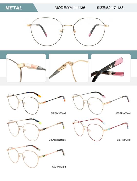 Metal frame for women with spring hinges YM111136-DA