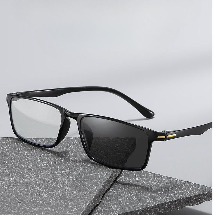 Очки фотохромные пластиковые TR90 для чтения с защитой от синего света, диоптрии от 0.00 до +4.00, KY3021变色老花